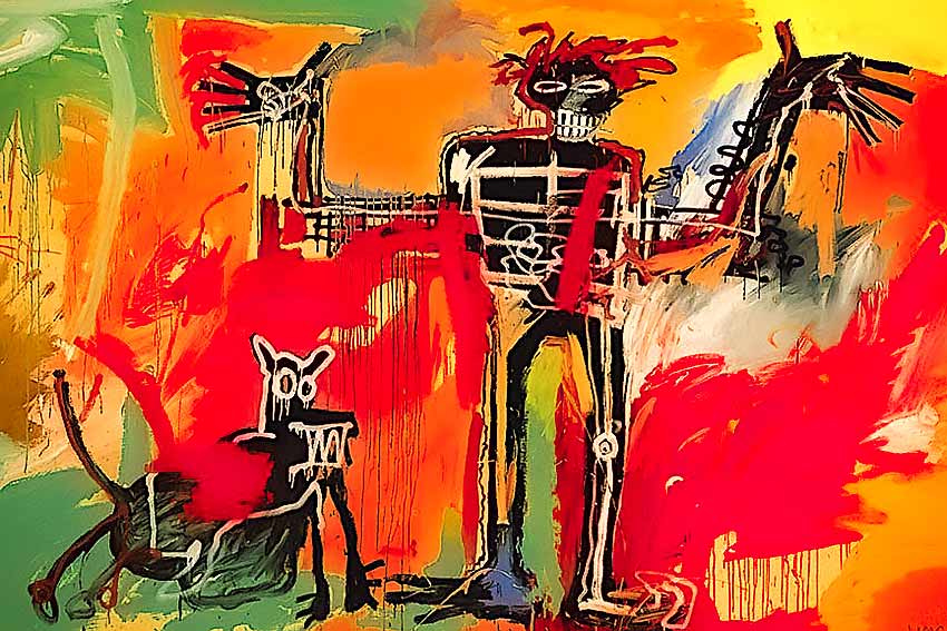 Jean Michel Basquiat Boy and Dog in a Johnnypump 1982 detail 865x577 1